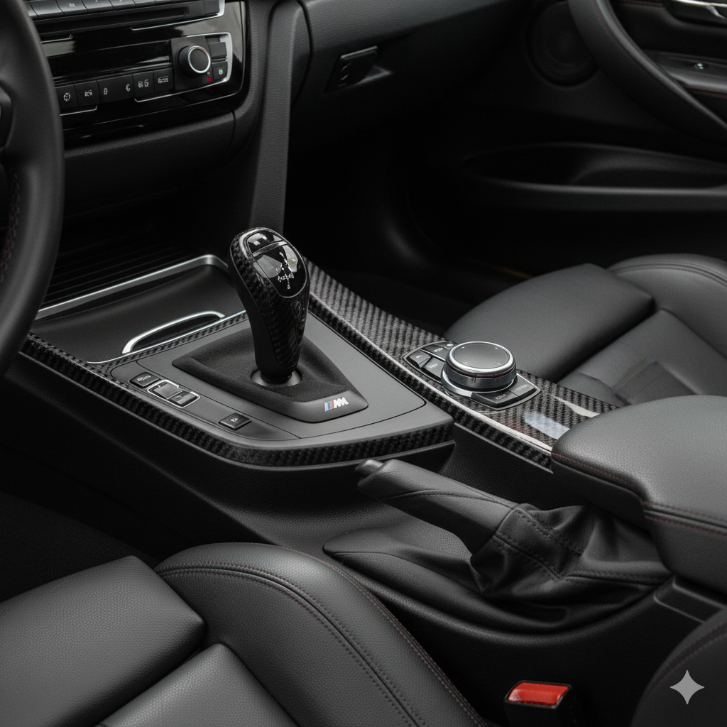F8X M3/M4 - Carbon Fiber DCT Console Trim w/ Alcantara Insert