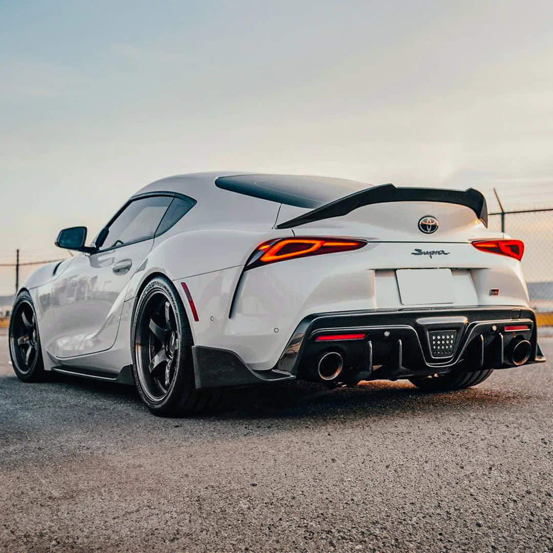 Toyota A90 Supra V Style High Kick Trunk Spoiler Carbon Fiber