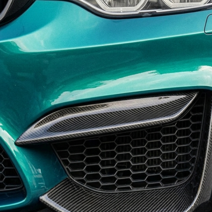 BMW F80 M3 F82 F83 M4 | V2 Dry Carbon Fiber Front Upper Bumper Fangs