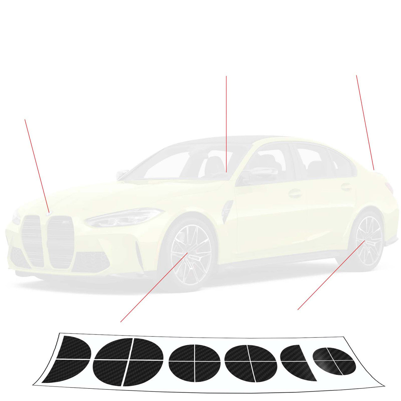 2021-2025 BMW G80 M3 Roundel Overlay Decals