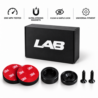 LAB magnetic plate mount packaging and mounting hardware