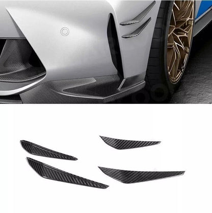 BMW G80 M3 / G82 G83 M4 Dry Carbon Front Side Bumper Canard Trims AC Style Stick on 4 PCS/SET