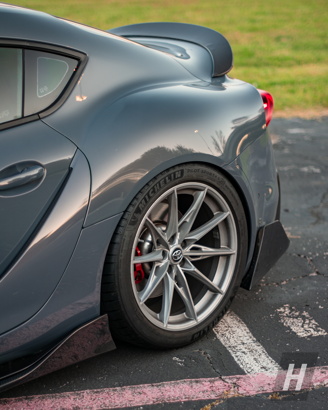 Toyota Supra A90 A91 AG style carbon trunk lip spoiler – installed view 3